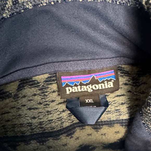 Patagonia Men’s 2 tone blue Patterned Zip Up Sweater - Picture 3 of 11